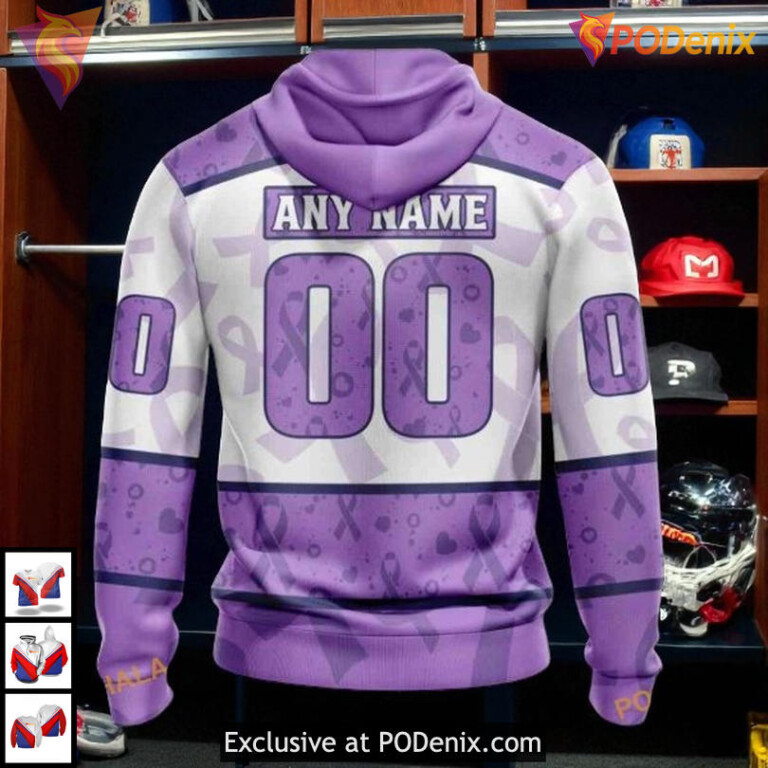 Lavender Cancer Awareness Tribute Custom Custom Name San Jose Sharks Hoodie 3D - 1