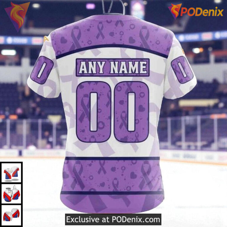 Lavender Cancer Awareness Tribute Custom Florida Panthers Zip Up Hoodie NHL 3D - 3