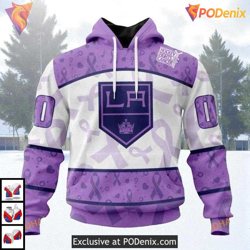 Lavender Cancer Awareness Tribute Custom Los Angeles Kings Holiday Hoodie NHL 3D