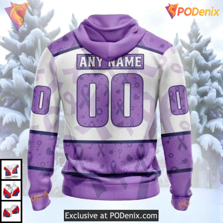 Lavender Cancer Awareness Tribute Custom Los Angeles Kings Holiday Hoodie NHL 3D - 1