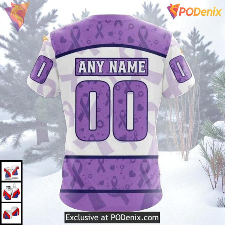 Lavender Cancer Awareness Tribute Custom Los Angeles Kings Holiday Hoodie NHL 3D - 3