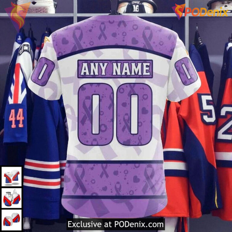 Lavender Cancer Awareness Tribute NHL Custom Edmonton Oilers Hoodie 3D - 3