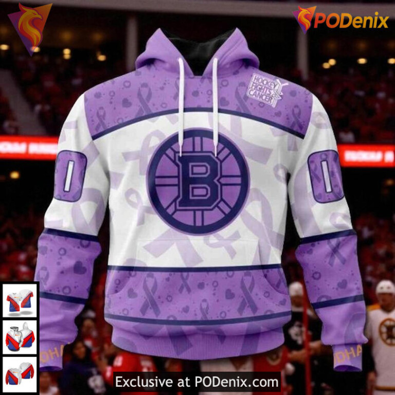 Lavender Cancer Fight Boston Bruins Zip Up Hoodie 3D NHL Unique Edition