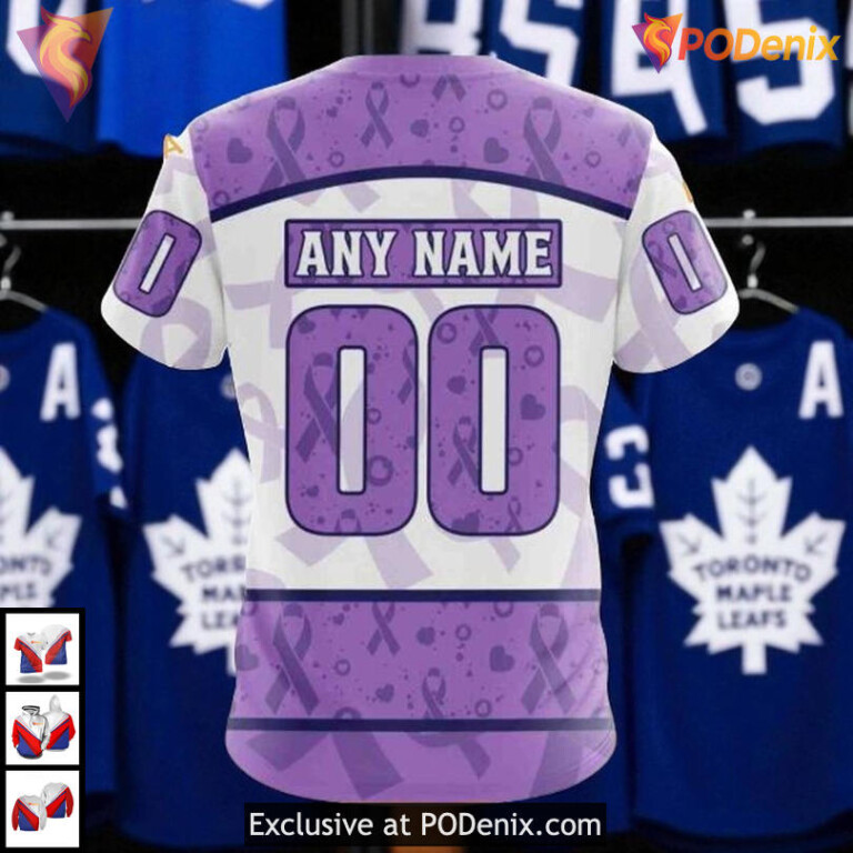 Lavender Fight Cancer Toronto Maple Leafs 3D Hoodie, Custom NHL Awareness Design - 3