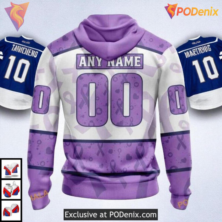 Lavender Fight Cancer Toronto Maple Leafs 3D Hoodie, Custom NHL Awareness Design - 5