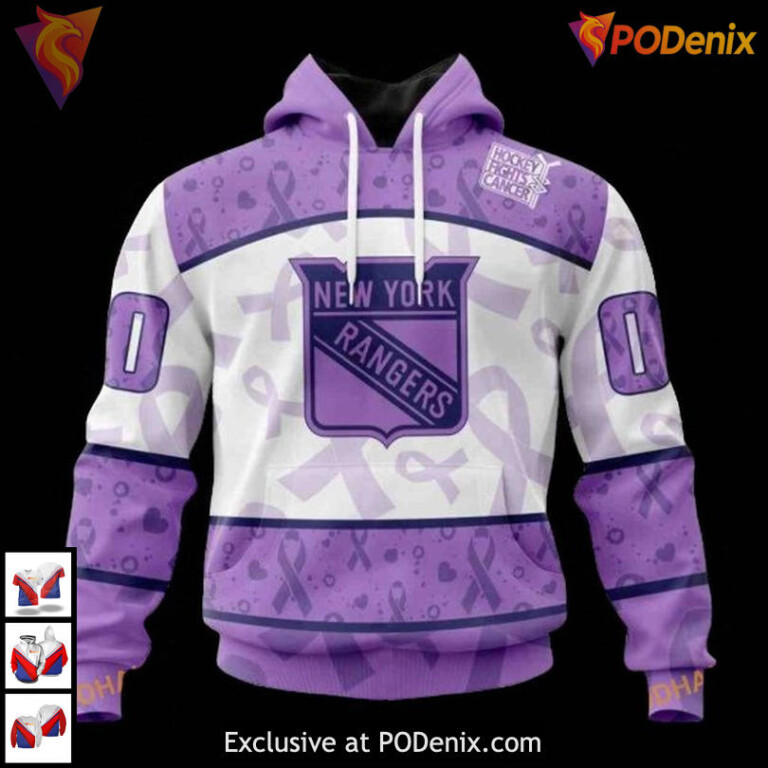 Lavender Fight Cancer Vintage New York Rangers Hoodie, Custom NHL 3D Design