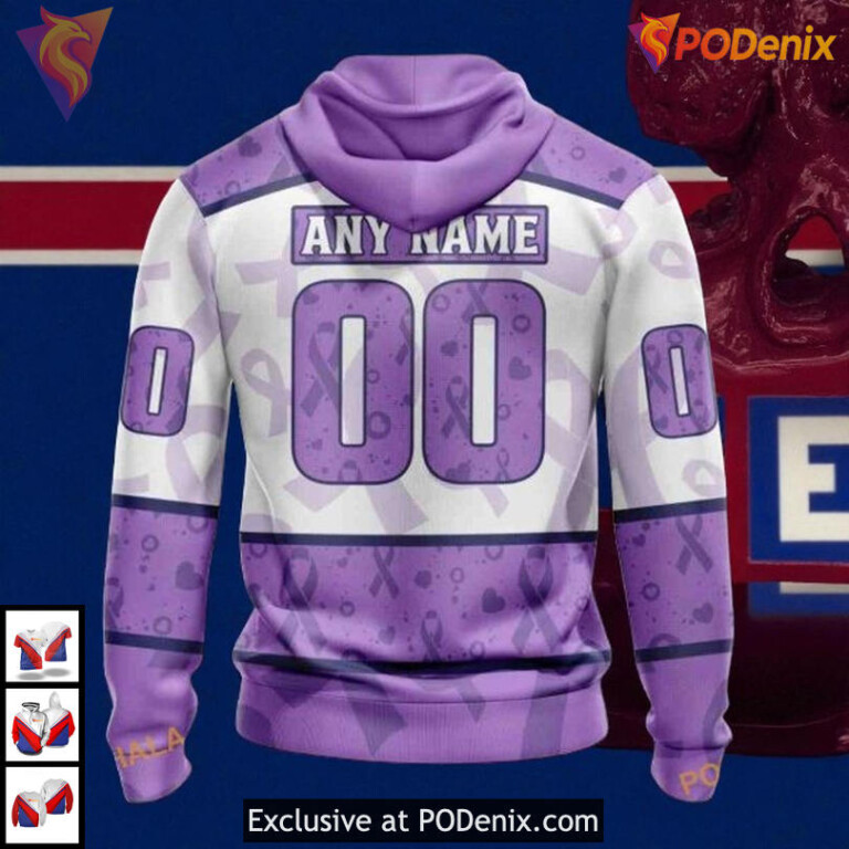 Lavender Fight Cancer Vintage New York Rangers Hoodie, Custom NHL 3D Design - 1