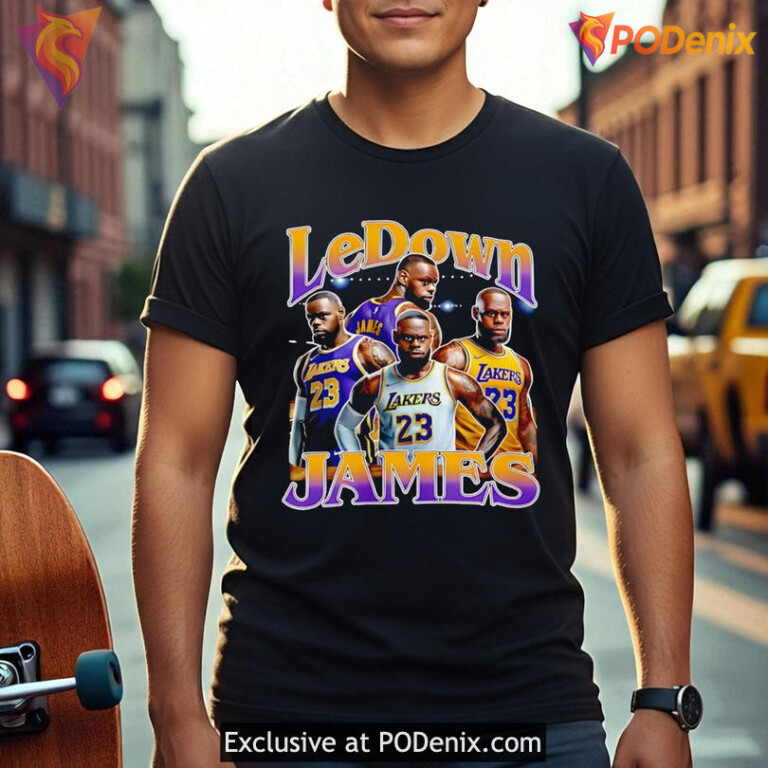 LeDown James Funny Meme Shirt Lakers Parody Basketball Graphic Design