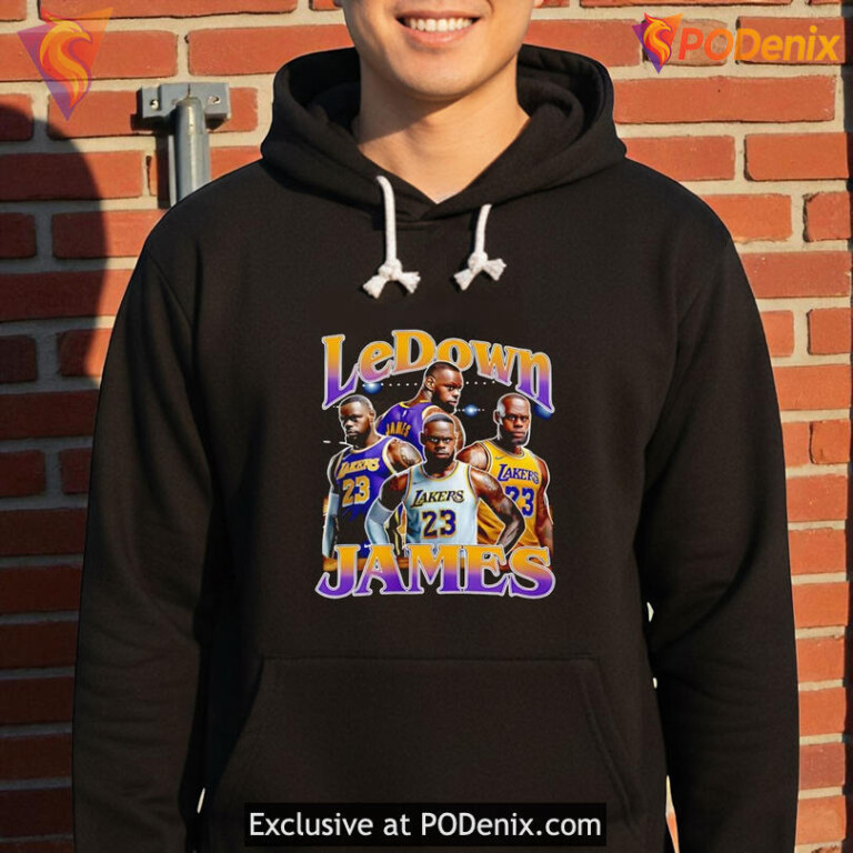 LeDown James Funny Meme Shirt Lakers Parody Basketball Graphic Design - 2