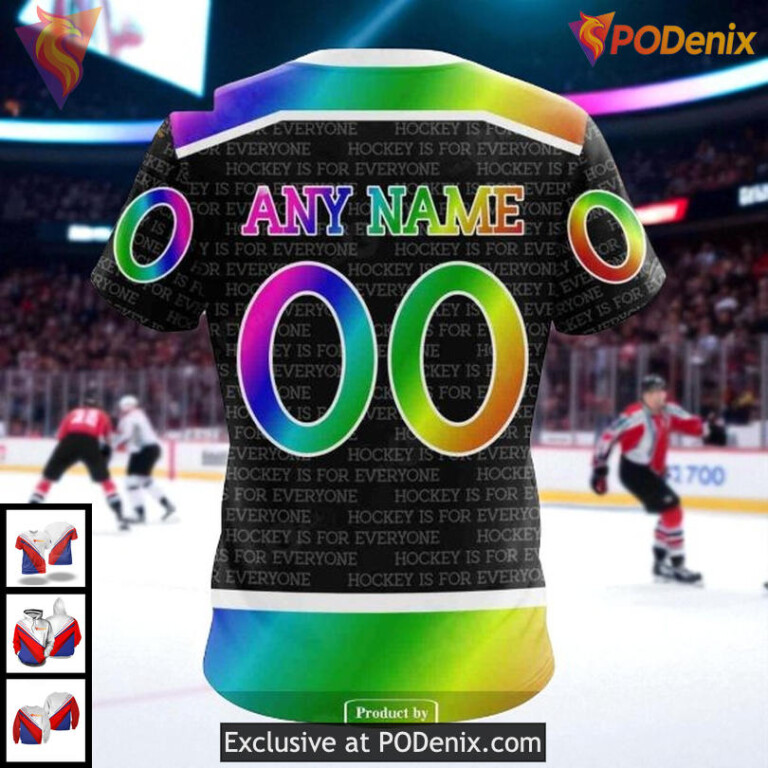 Mens Chicago Blackhawks Custom Hoodie 3D, Pride Gradient All Over Print - 3