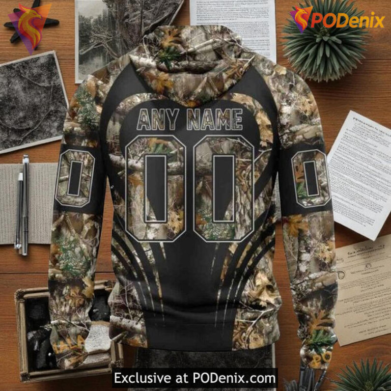 Mens Philadelphia Flyers Custom Hoodie 3D, Hunting Camo Sportswear - 1