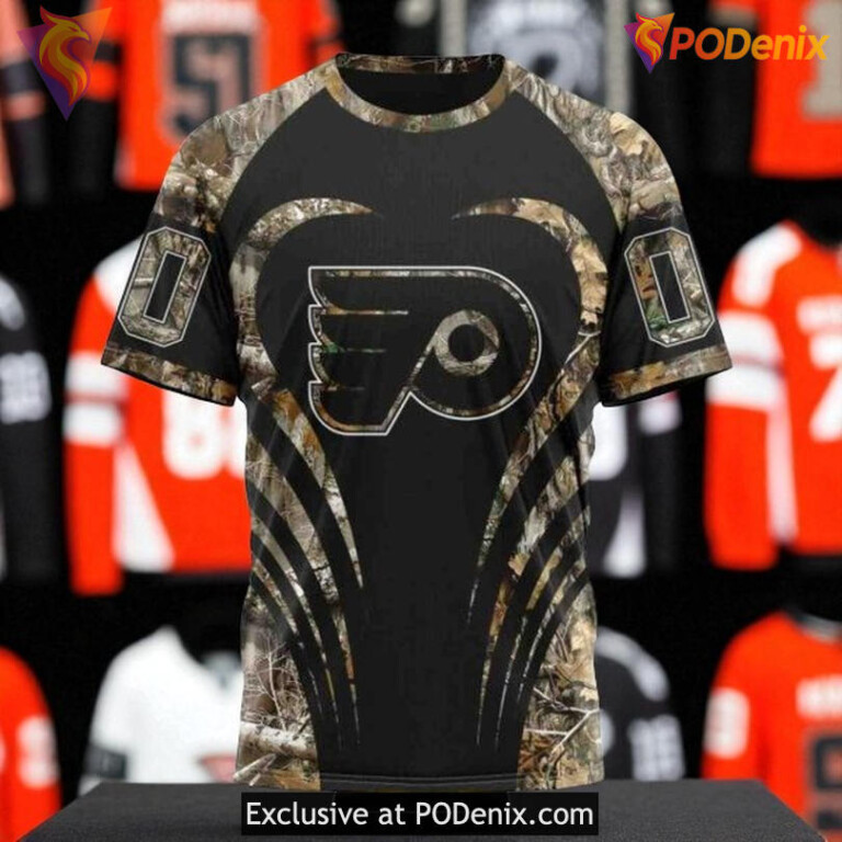 Mens Philadelphia Flyers Custom Hoodie 3D, Hunting Camo Sportswear - 2