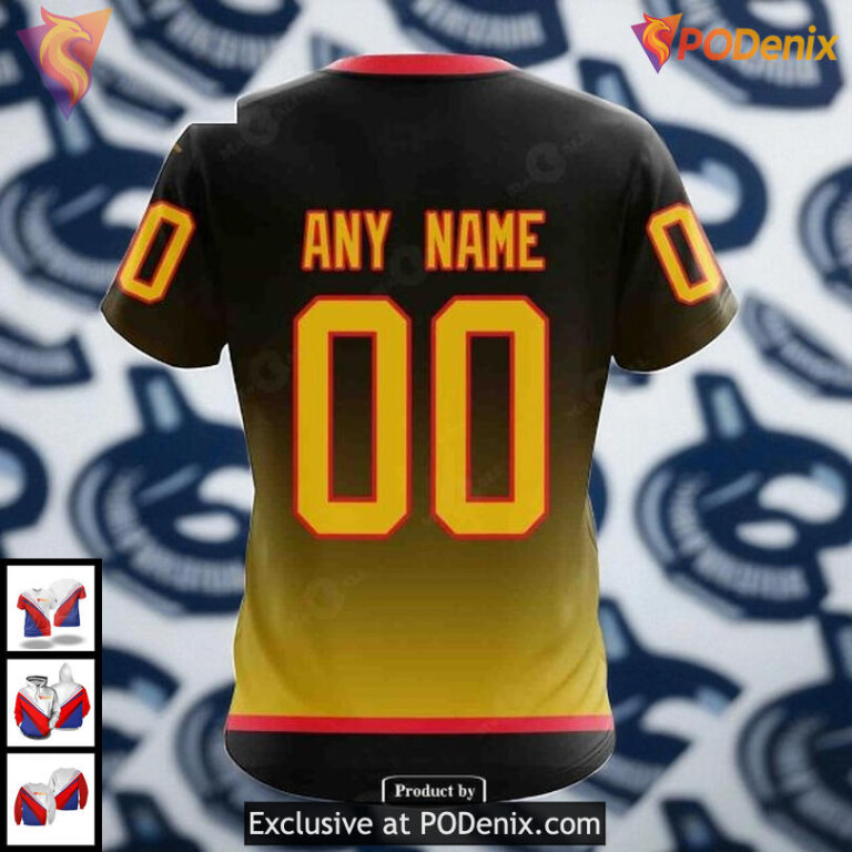 Mens Vancouver Canucks Custom Hoodie 3D Retro Gradient NHL Fanwear Limited Edition - 3