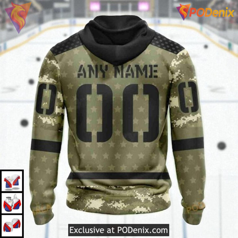 Military Appreciation Camo Style Custom Florida Panthers Zip Up Hoodie NHL 3D - 2
