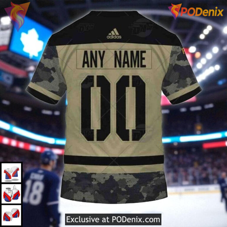 Military Appreciation Camo Vintage Toronto Maple Leafs Hoodie, Authentic NHL 3D - 1