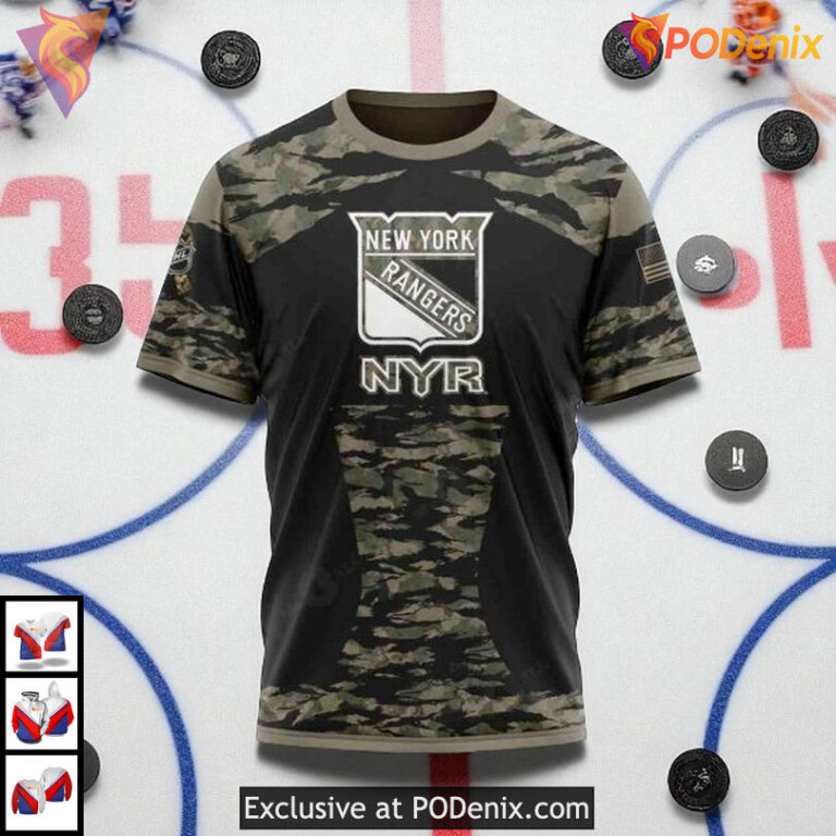 Military Members Concept Custom New York Rangers Sweatshirt Hoodie 3D - 2
