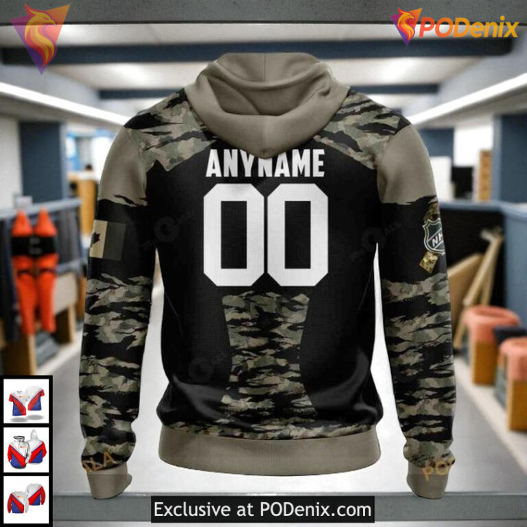 Military Members V5 Jersey Kit NHL Custom Name Edmonton Oilers Hoodie 3D - 1