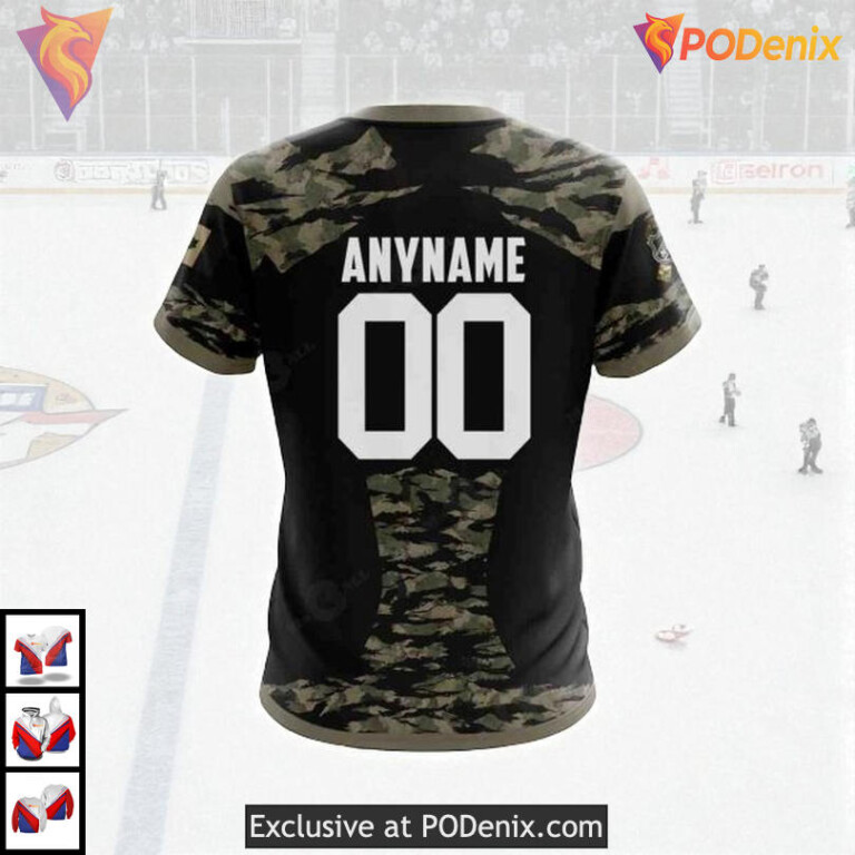 Military Members V5 Jersey Kit NHL Custom Name Edmonton Oilers Hoodie 3D - 3