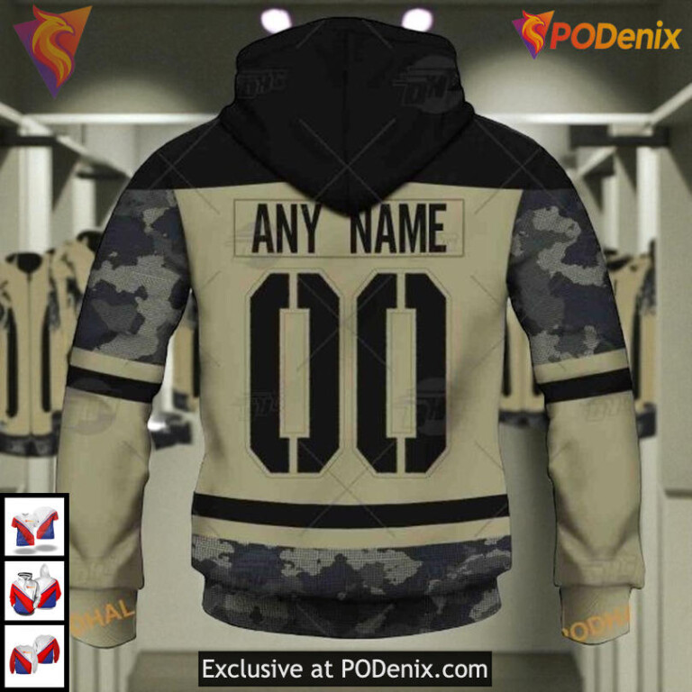 Military Practice Jersey Camo Custom Custom Name Florida Panthers Hoodie 3D - 3