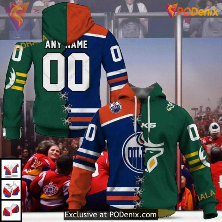 Mix CFL Elks Jersey Style NHL Edmonton Oilers All Over Print Hoodie 3D