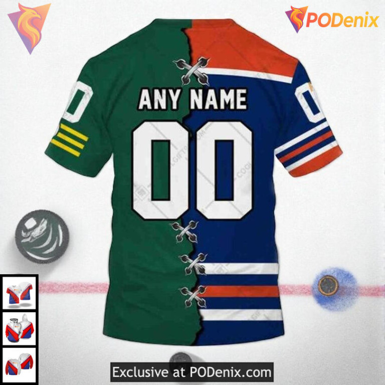 Mix CFL Elks Jersey Style NHL Edmonton Oilers All Over Print Hoodie 3D - 2