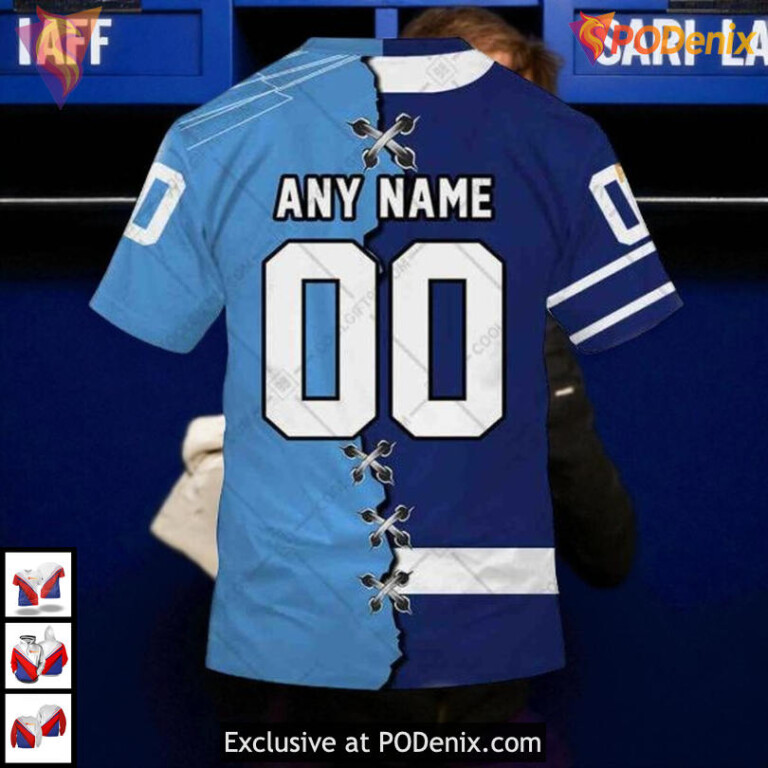 Mix CFL Toronto Argonauts Jersey Style Toronto Maple Leafs All Over Print Hoodie 3D - 3