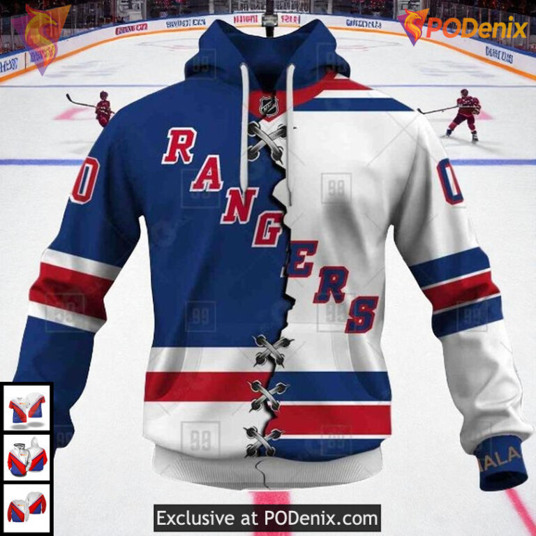 Mix Color Jersey 2025 Edition Custom New York Rangers Womens Hoodie 3D Style