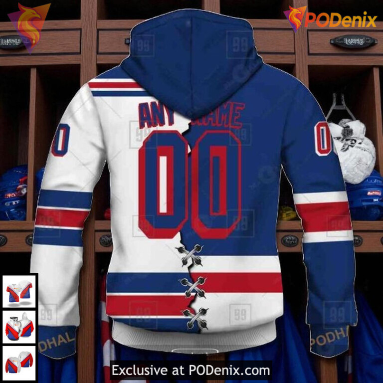 Mix Color Jersey 2025 Edition Custom New York Rangers Womens Hoodie 3D Style - 2