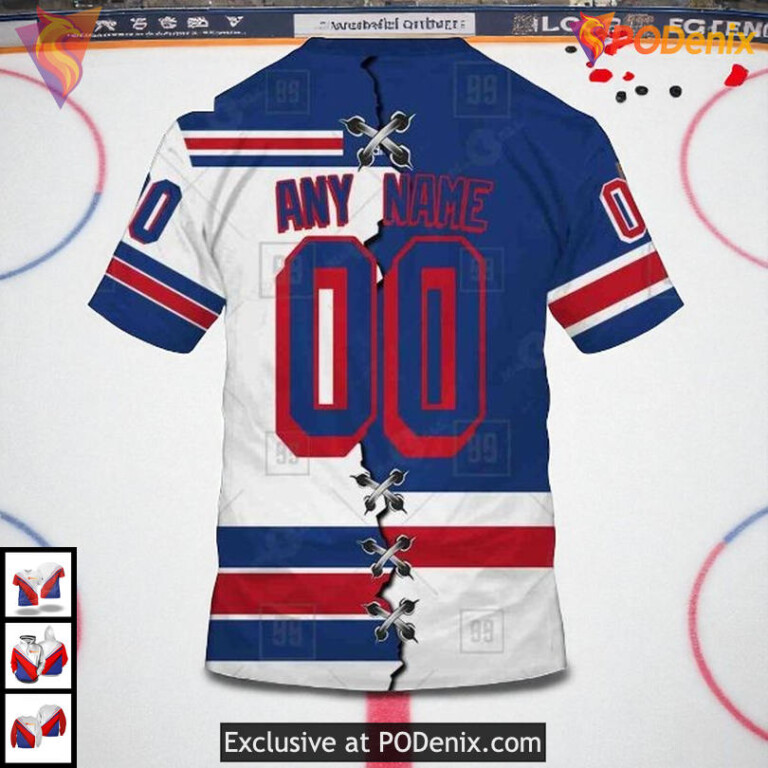 Mix Color Jersey 2025 Edition Custom New York Rangers Womens Hoodie 3D Style - 3
