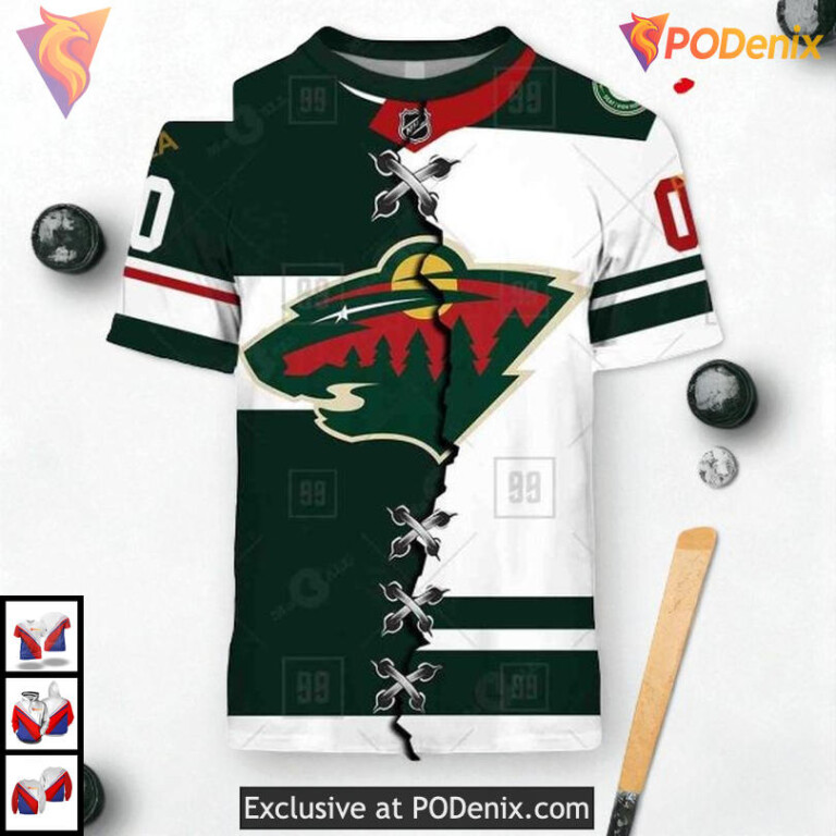 Mix Color Jersey 2025 Special Edition NHL Minnesota Wild Pullover Hoodie 3D - 1