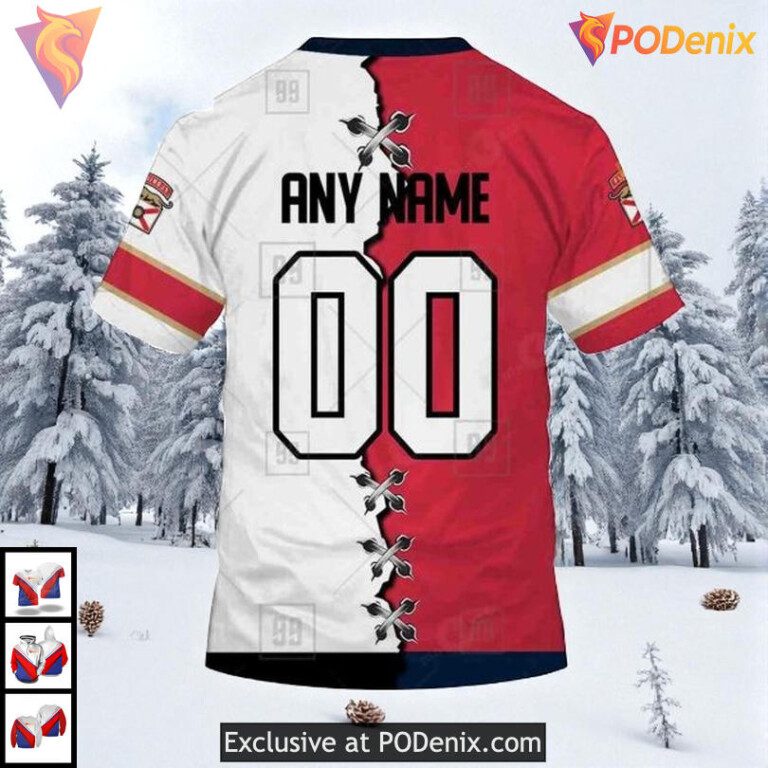 Mix Color Jersey 2025 Style Custom Florida Panthers Hoodie NHL 3D - 3