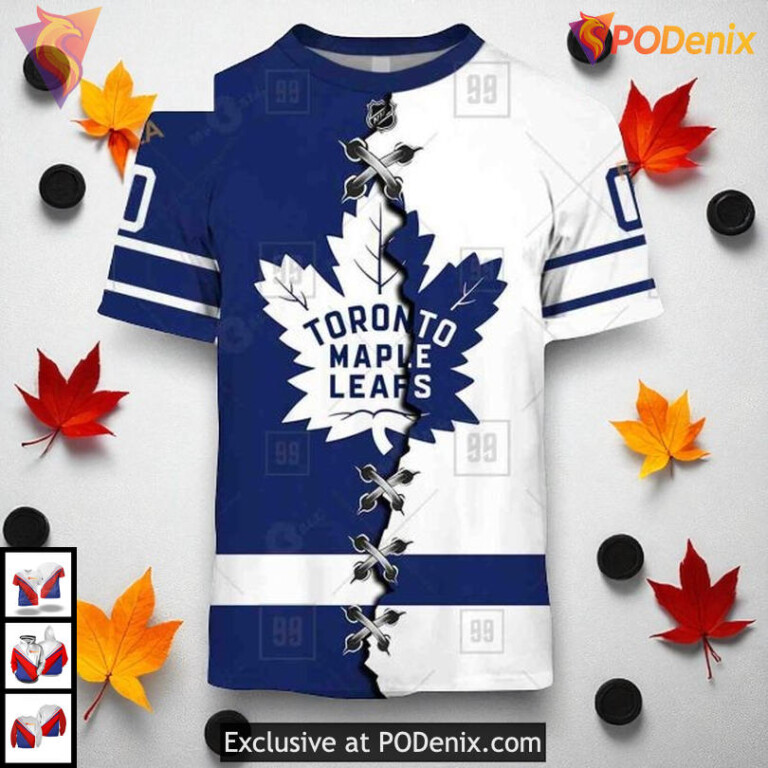 Mix Color Jersey 2025 Toronto Maple Leafs Graphic Hoodie, Custom NHL 3D Shirt - 1