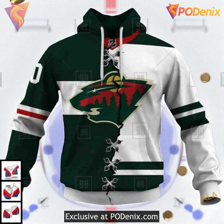 Mix Jersey 2025 Concept NHL Minnesota Wild Mens Hoodie Custom 3D