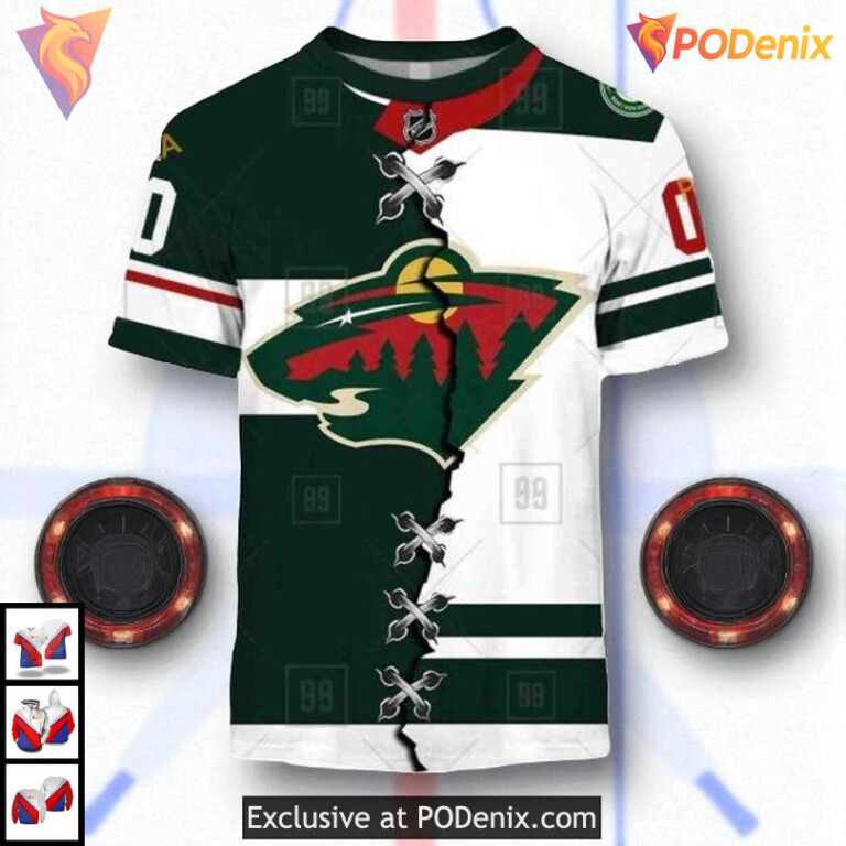 Mix Jersey 2025 Concept NHL Minnesota Wild Mens Hoodie Custom 3D - 1