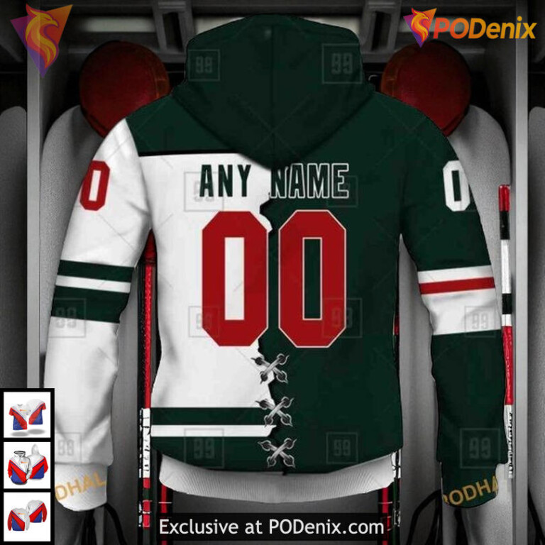 Mix Jersey 2025 Concept NHL Minnesota Wild Mens Hoodie Custom 3D - 2