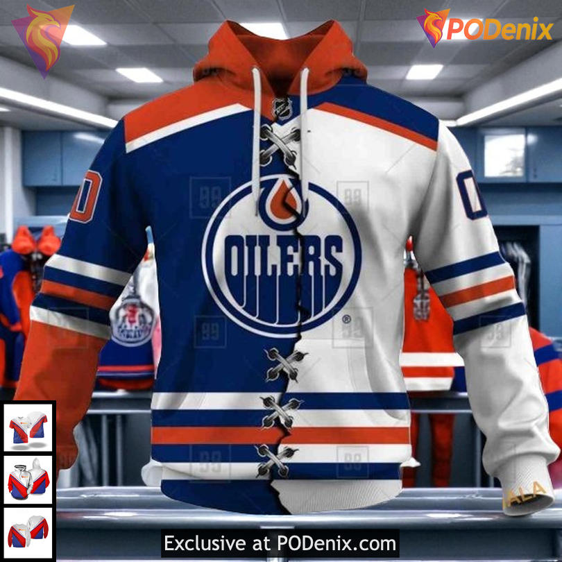Mix Jersey 2025 Custom Name Number NHL Edmonton Oilers Mens Hoodie 3D