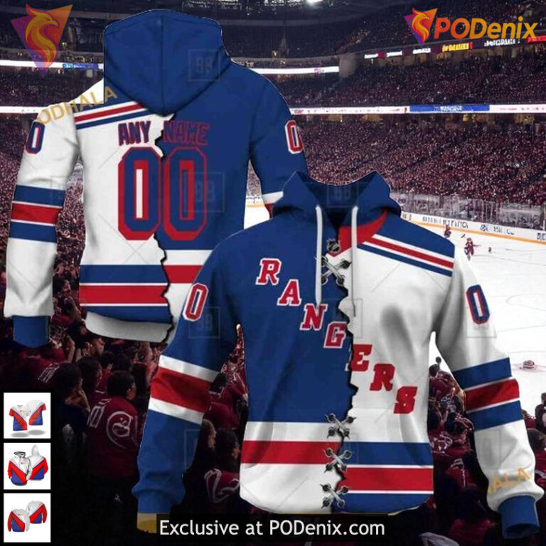 Mix Jersey 2025 Custom Name Number NHL New York Rangers Unisex Hoodie 3D