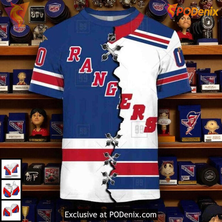 Mix Jersey 2025 Custom Name Number NHL New York Rangers Unisex Hoodie 3D - 1