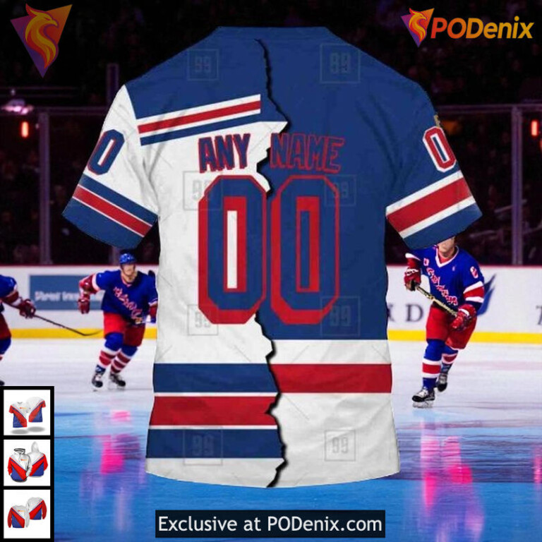 Mix Jersey 2025 Custom Name Number NHL New York Rangers Unisex Hoodie 3D - 2