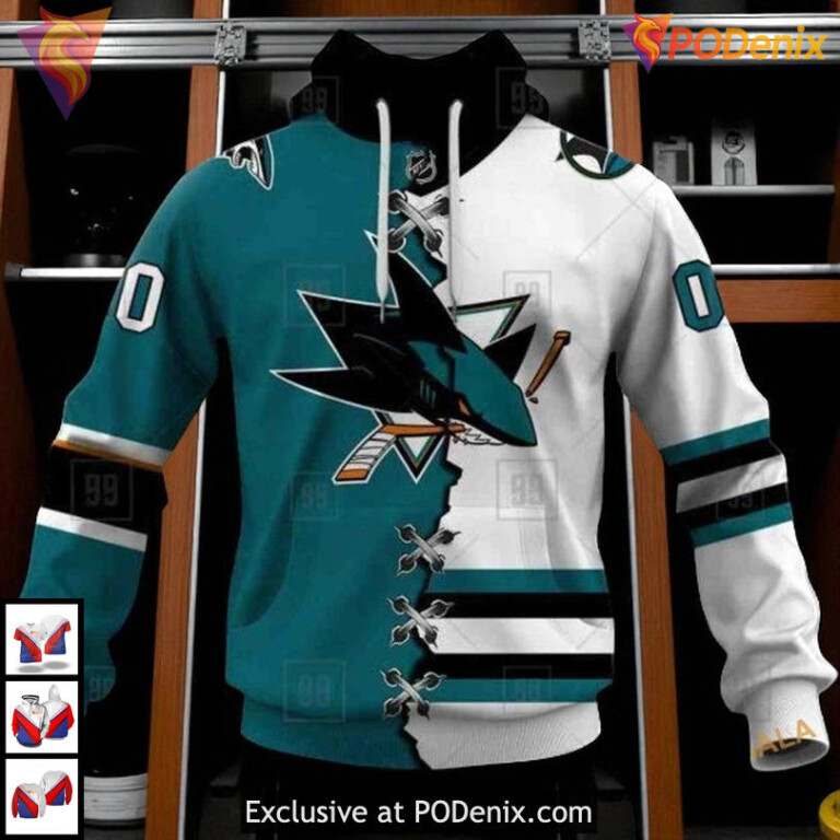 Mix Jersey 2025 Edition Custom Custom Number San Jose Sharks Hoodie 3D