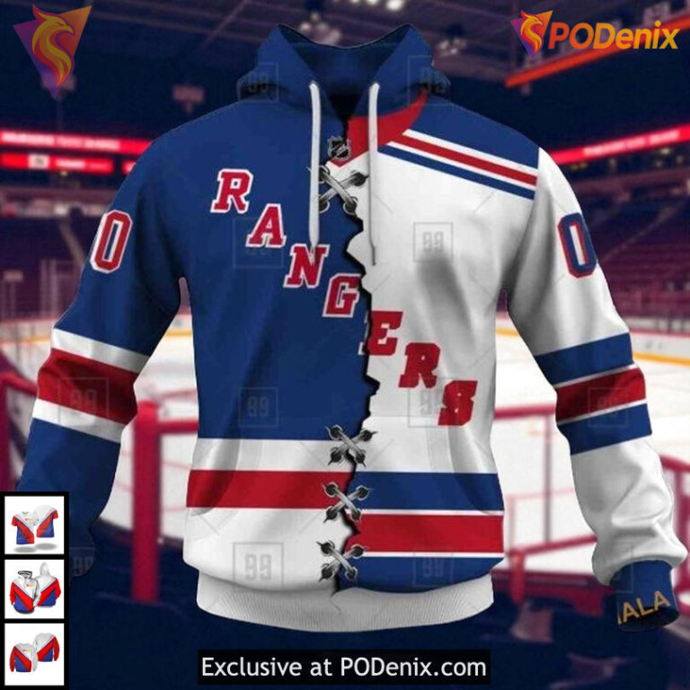 Mix Jersey 2025 Retro Style Custom NHL New York Rangers Hoodie 3D