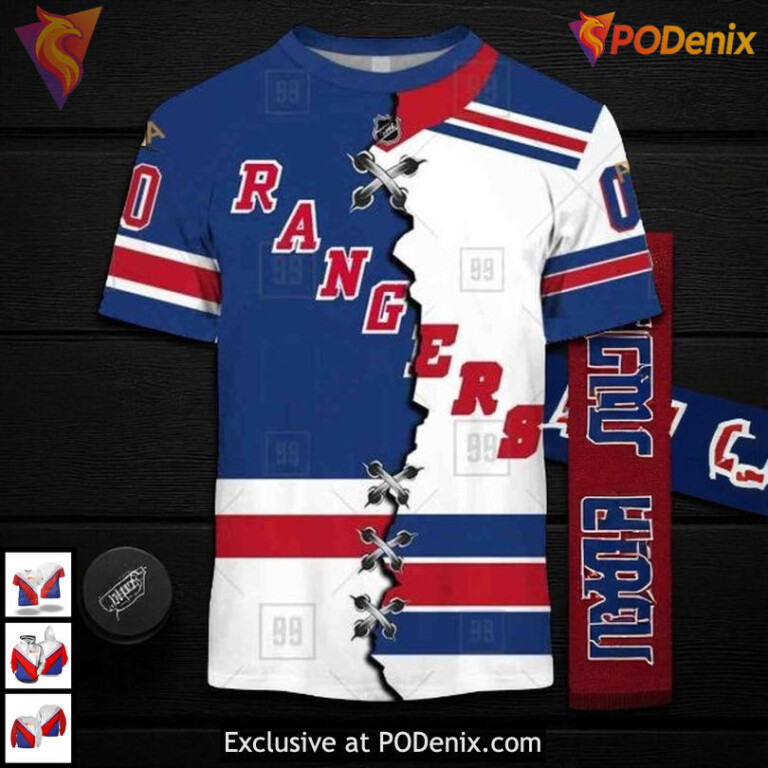 Mix Jersey 2025 Retro Style Custom NHL New York Rangers Hoodie 3D - 1