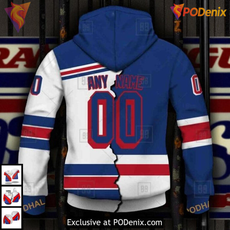 Mix Jersey 2025 Retro Style Custom NHL New York Rangers Hoodie 3D - 2