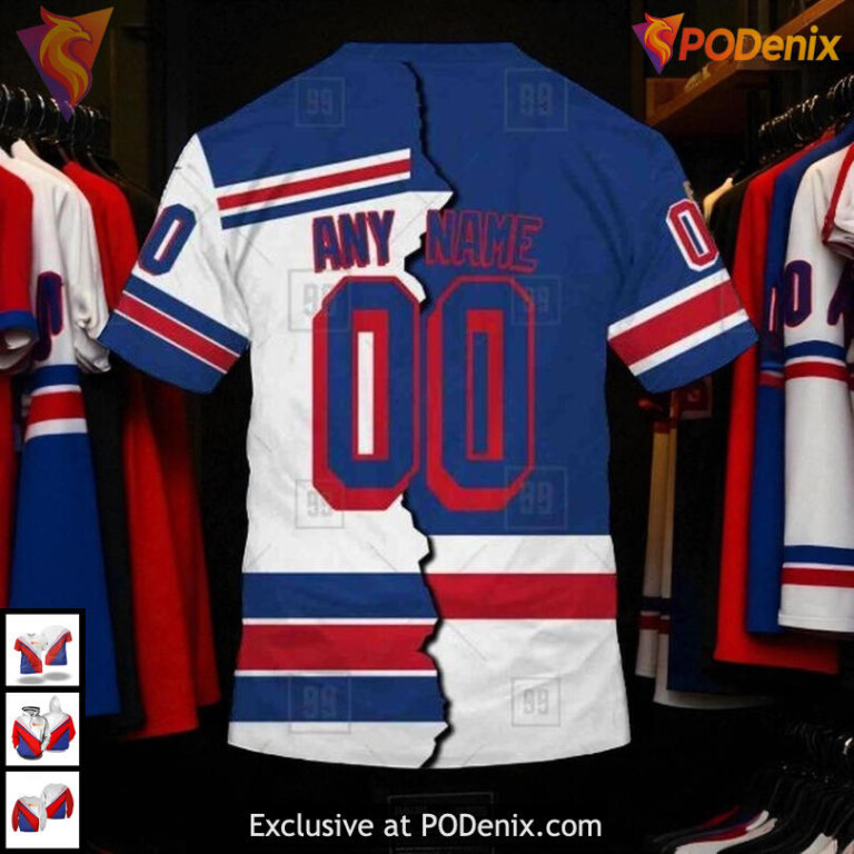 Mix Jersey 2025 Retro Style Custom NHL New York Rangers Hoodie 3D - 3