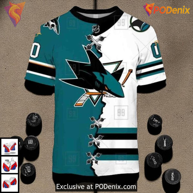 Mix Jersey 2025 Style Custom Name Number San Jose Sharks Sweatshirt Hoodie - 1