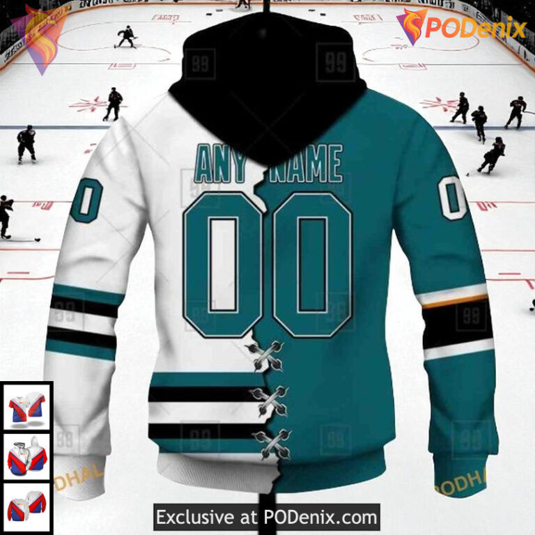 Mix Jersey 2025 Style Custom Name Number San Jose Sharks Sweatshirt Hoodie - 2