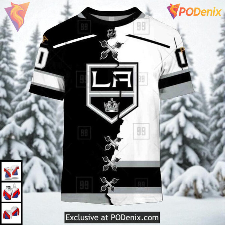 Mix Jersey 2025 Style Design Custom Los Angeles Kings Holiday Hoodie NHL 3D - 1