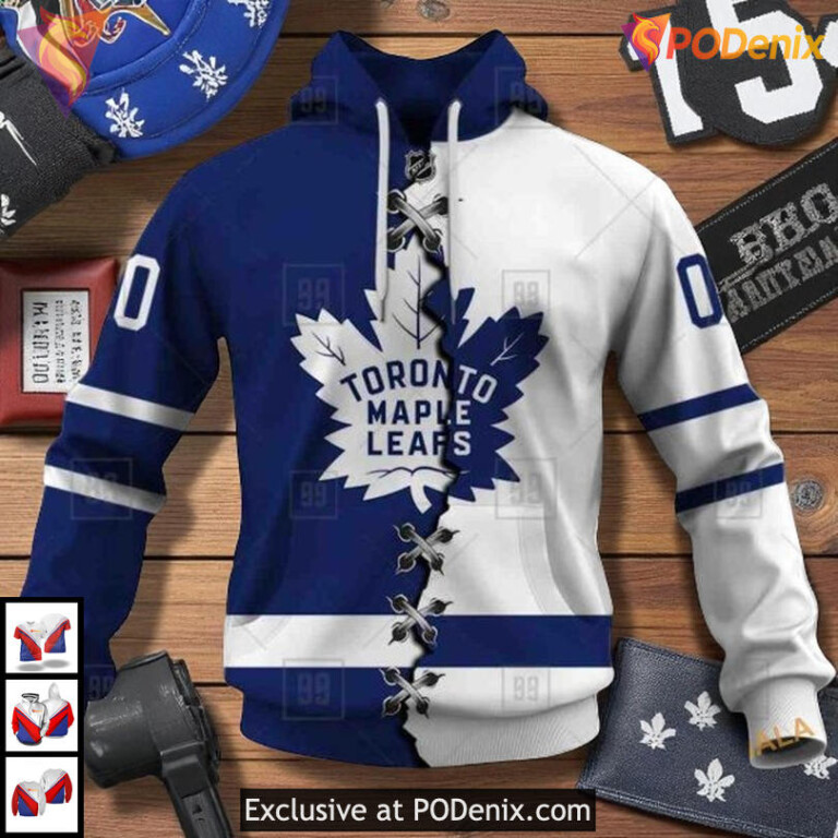Mix Jersey 2025 Toronto Maple Leafs Mens Hoodie, Custom Name And Number 3D