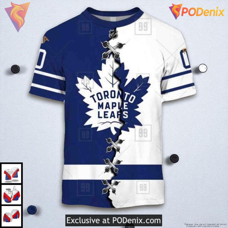 Mix Jersey 2025 Toronto Maple Leafs Mens Hoodie, Custom Name And Number 3D - 1