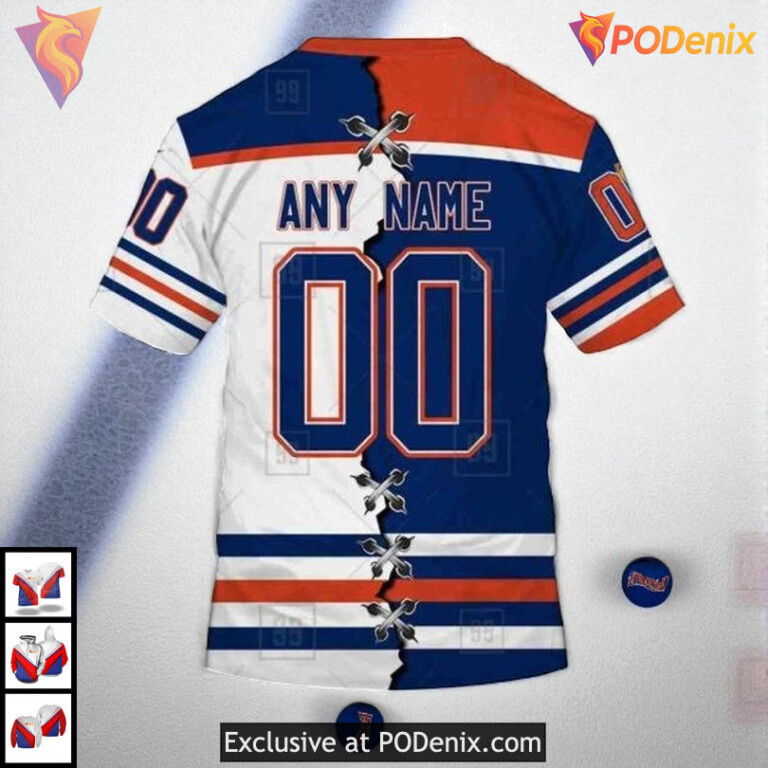Mix Jersey 2025 Tribute Edition NHL Edmonton Oilers Zip Up Hoodie 3D - 3